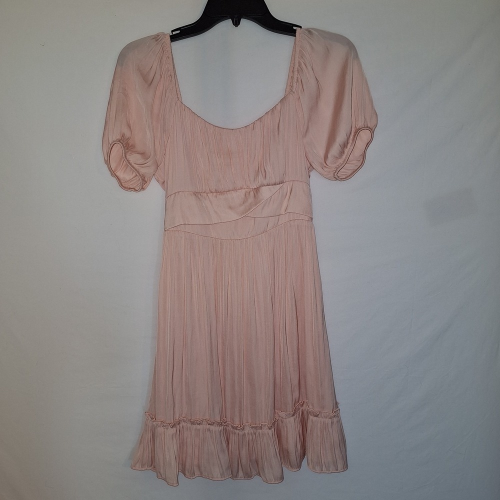 Valentine's Day Altar'd State Light Pink Puff Sleeve Mini Dress S Coquette Fairy - Picture 2 of 16